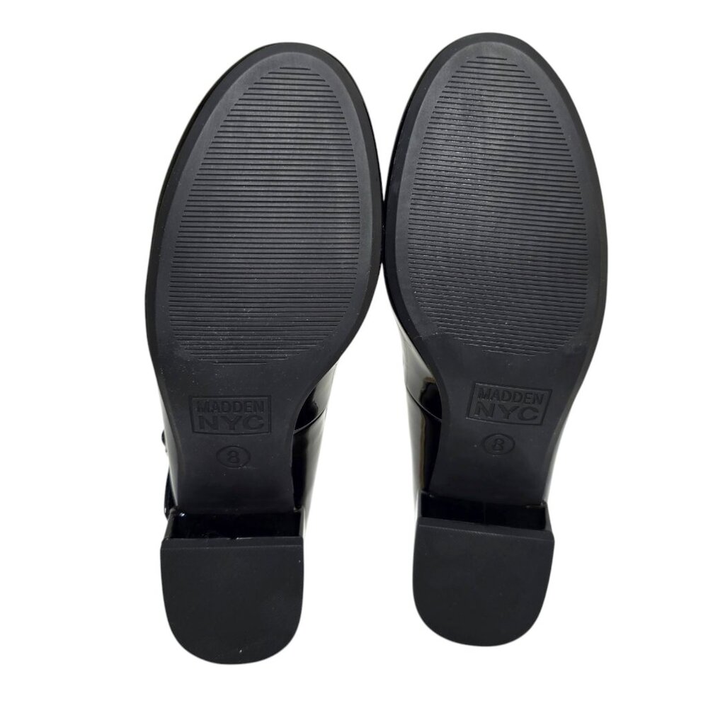 Madden NYC Patent Mary Jane Platform Low Heel Womens Sz 8 Adjustable Strap Black - Picture 10 of 12
